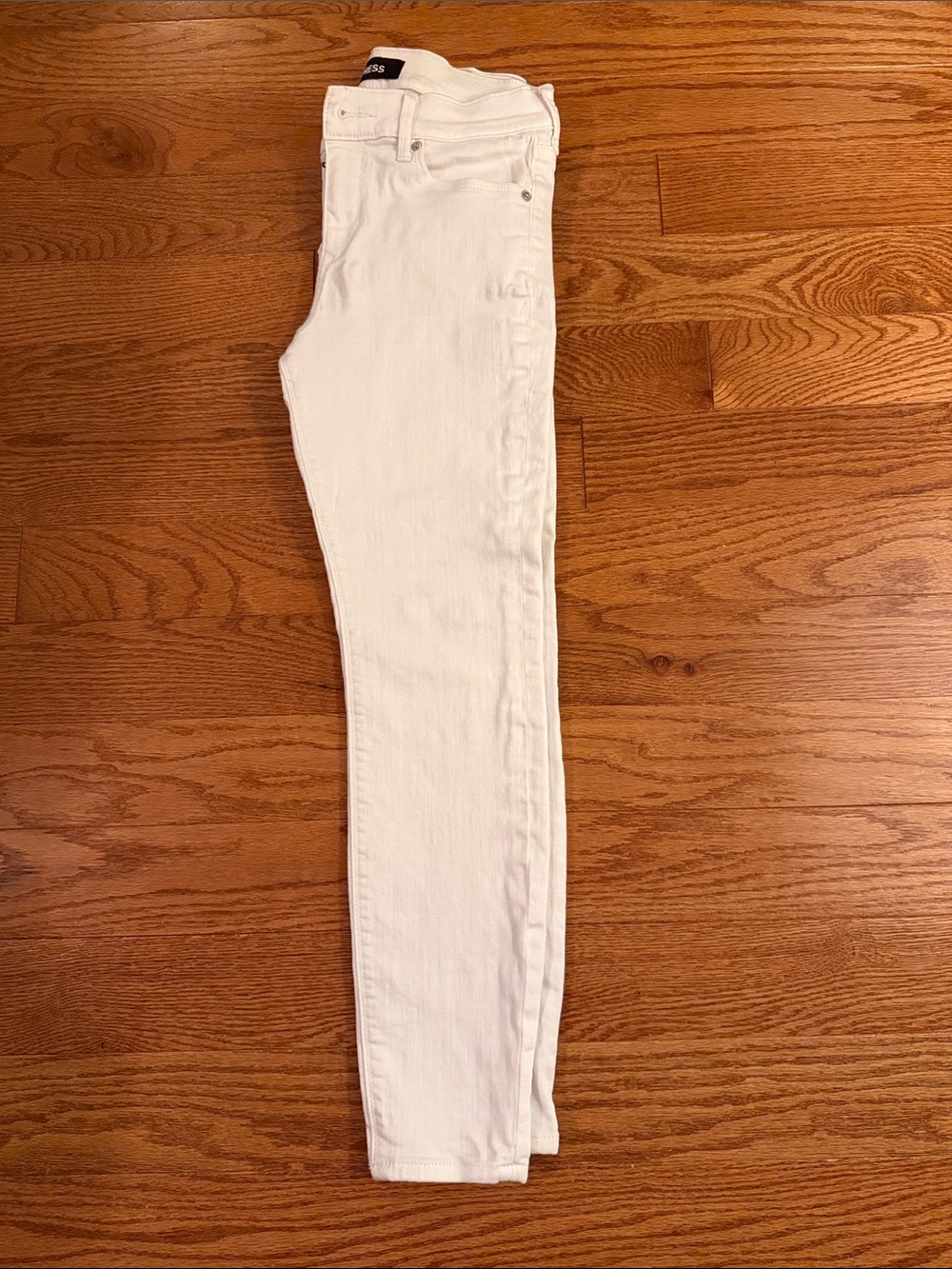 Express Women's White Skinny Jeans - Stretch Legging Mid Rise Petite Size 2